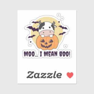 Pegatina Fantasma de vacas lindo Kawaii Halloween Moo me re