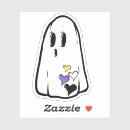 Pegatina Fantasma del orgullo no binario