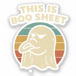 Pegatina Fantasma Divertido "Esto Es Hoja de Boo" Retro Hal