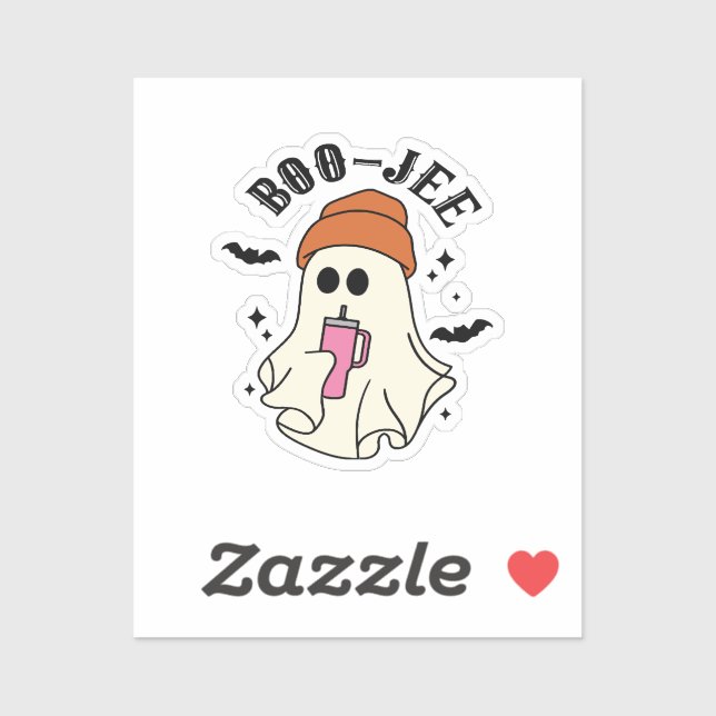 Pegatina Fantasma inspirada en Tumbler de Halloween (Hoja)