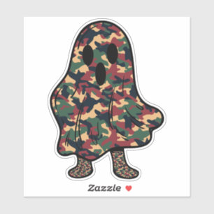 Pegatina Fantasma marrón y verde en camuflaje