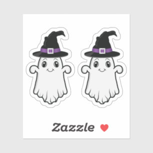 Pegatina Fantasma Sonriente Cuidadosa Con Halloween De Gorr