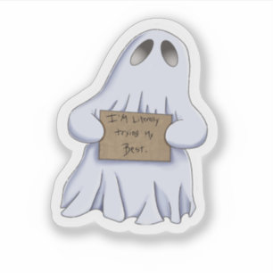 Pegatina Fantasma Triste Divertido