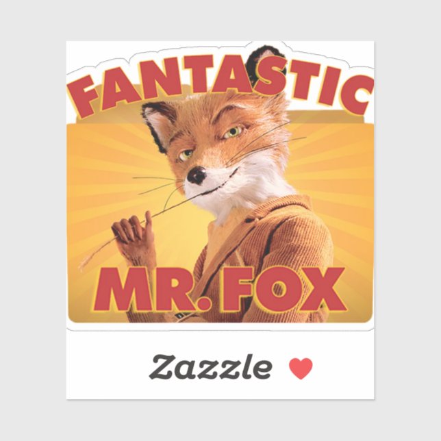 Pegatina Fantástico Sr. Zorro (Hoja)