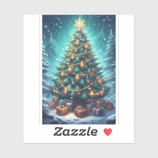 Pegatina Fantasy Xmas Tree (Hoja)
