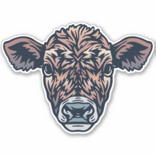 Pegatina Farm Friend Cattle Face