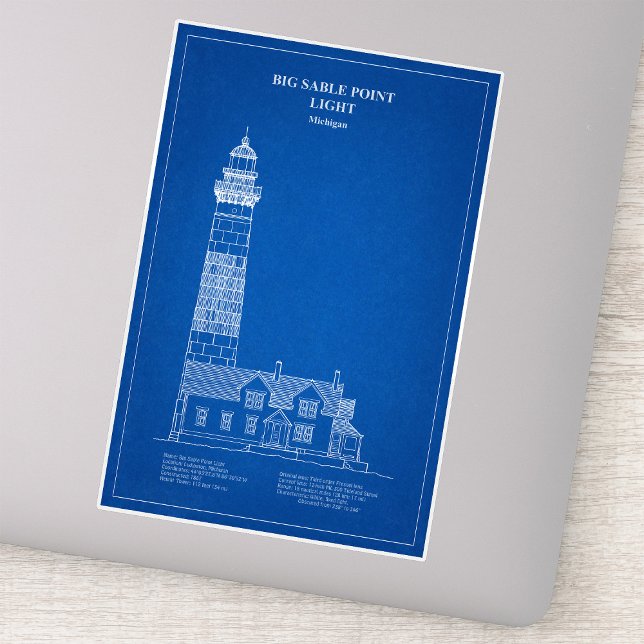 Pegatina Faro Big Sable Point - Michigan - AD (Big Sable Point Lighthouse - Michigan - AD. Sticker)