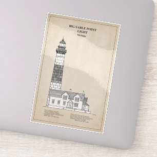 Pegatina Faro Big Sable Point - Michigan - SBD