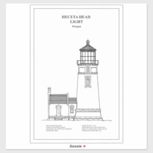 Pegatina Faro Heceta Head - Oregon - BD