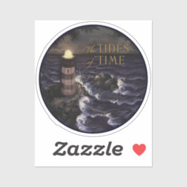 Pegatina Faro "Las mareas del tiempo" en una tormenta