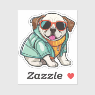 Pegatina fashionable dog