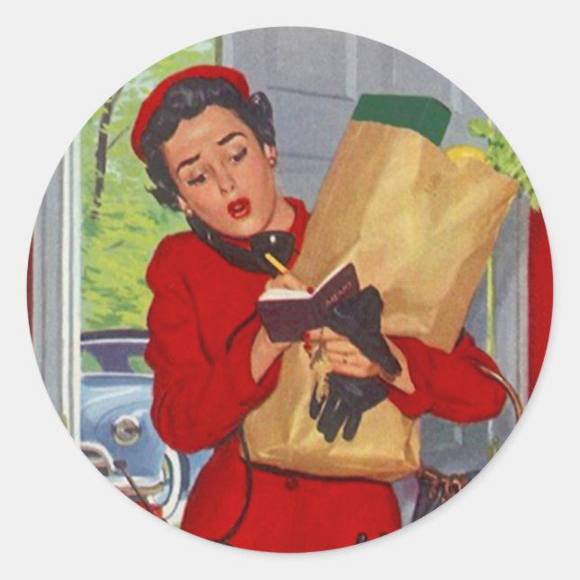 Pegatina Fashionable Retro Lady & Life in the Burb (Anverso)