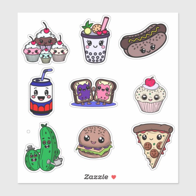 Pegatina Fast Food Fun & Sweet Treat Stickers for Kids (Hoja)