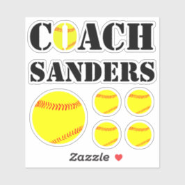 Pegatina Fastpitch Softball Coach Custom Name Fun Sports