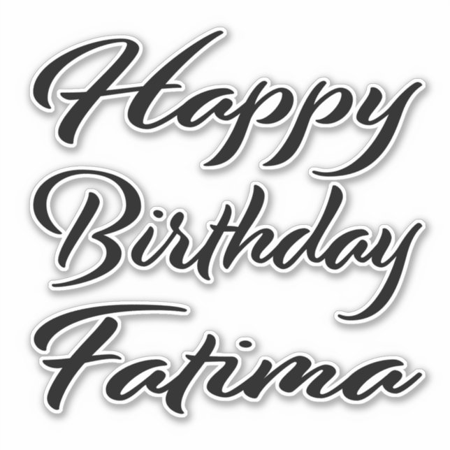 Pegatina Fatima Name Vorname black Sticker Geburtstag (Anverso)