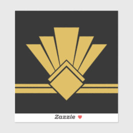 Pegatina Faux Faux Gold Fan Black Pell y Stick Tile