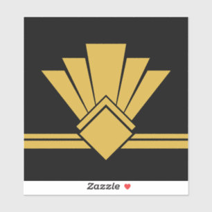 Pegatina Faux Faux Gold Fan Black Pell y Stick Tile