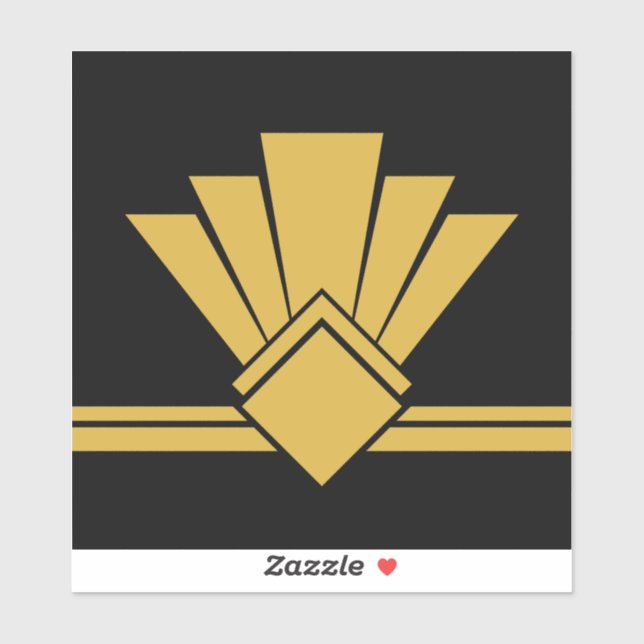 Pegatina Faux Faux Gold Fan Black Pell y Stick Tile (Hoja)