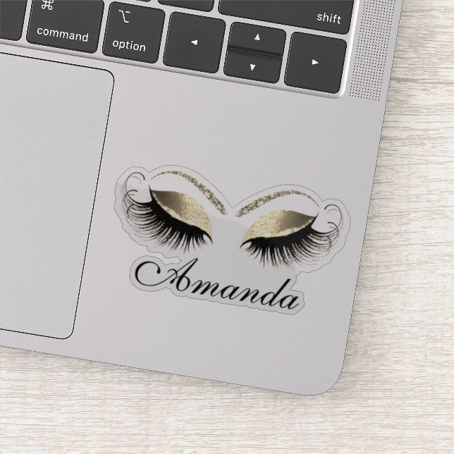 Pegatina Faux Gold Purpurina Makeup Artists Nombre de los a (Detalle)