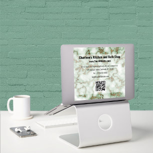 Pegatina Faux Green Gold Marble