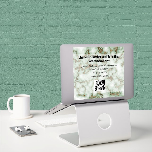 Pegatina Faux Green Gold Marble (Faux Green Gold Marble Sticker by Office Accessories Shop)