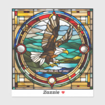Faux Seted Glass Bald Eagle