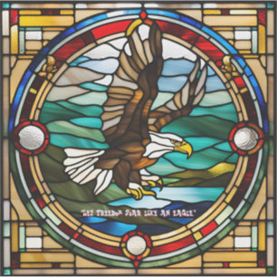 Pegatina Faux Seted Glass Bald Eagle