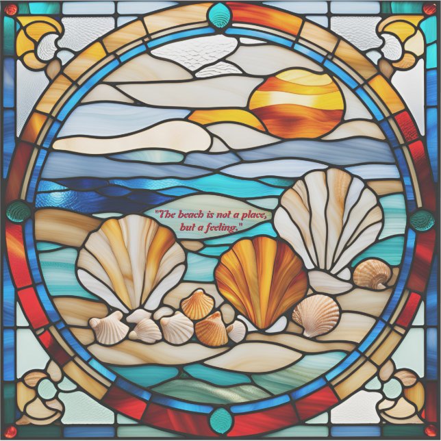 Pegatina Faux StainGlass Seashore (Anverso)