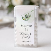 Favor de boda de menta italiana de acuarela para s