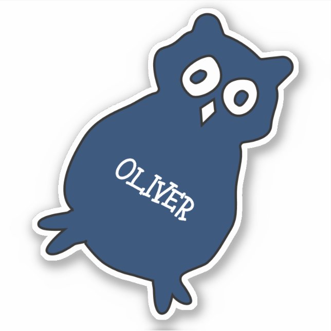 Pegatina Favor de fiesta de cumpleaños de Búho Cute (Anverso)