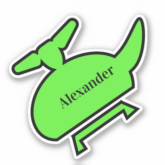 Pegatina Favor de la fiesta de cumpleaños de Helicopter (Anverso)