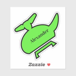 Pegatina Favor de la fiesta de cumpleaños de Helicopter