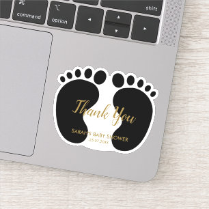 Pegatina Favor de la fiesta de la ducha de bebé gracias