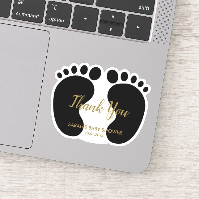 Pegatina Favor de la fiesta de la ducha de bebé gracias (Detalle)