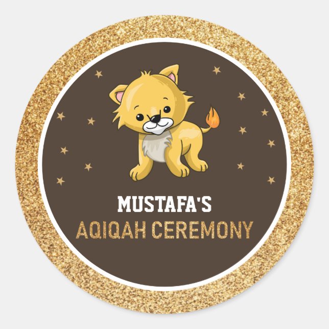 Pegatina Favor del León Aqiqah (Anverso)