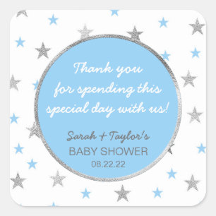 Pegatina favorita de Twinkle Baby Shower, plata az