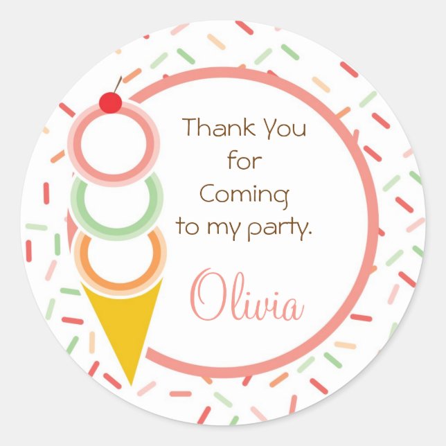 Pegatina favorito - Crema de hielo (Anverso)