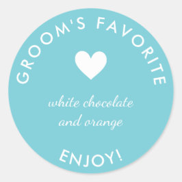 Pegatina favorito de boda del novio azul