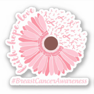 Pegatina Fe, esperanza, amor - Conciencia sobre el cáncer 