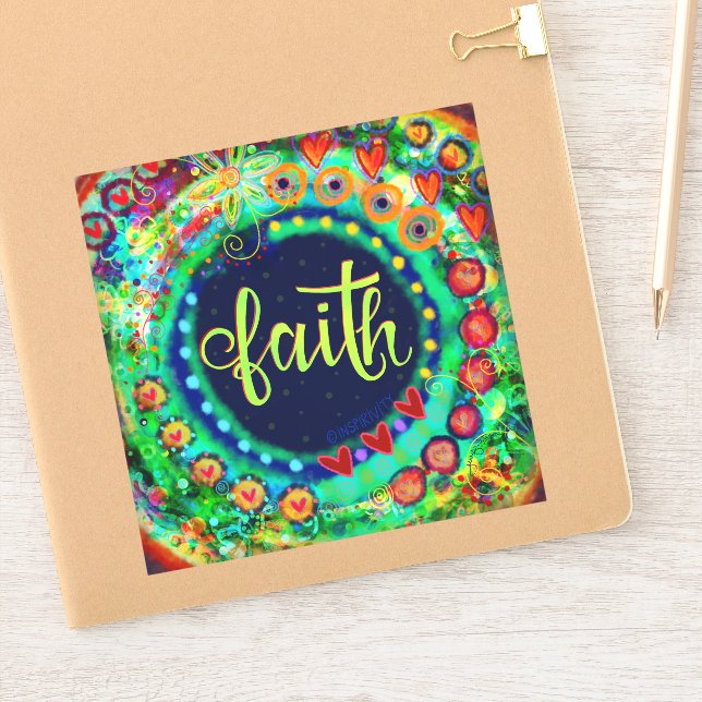 Pegatina Fe Moderna Boho Verde Inespiritualidad divertida (Cuaderno)