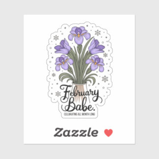 Pegatina Febrero Babe Birday Violet & Iris Flower