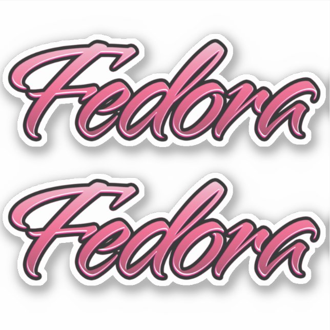 Pegatina Fedora faded pink Aufkleber Sticker Stickerset (Anverso)