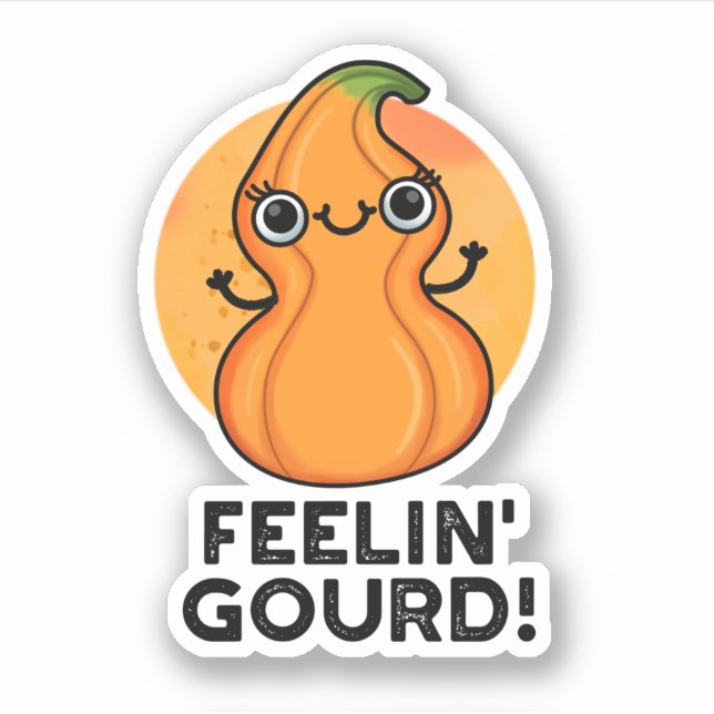 Pegatina Feelin Gourd Funny Veggie Pun (Anverso)