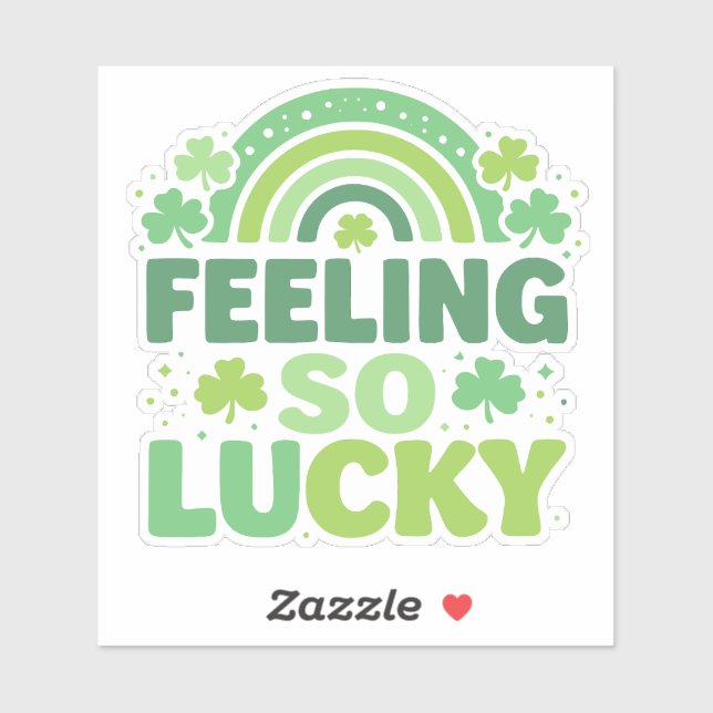 Pegatina Feeling So Lucky Green Rainbow St. Patrick’s Day (Hoja)