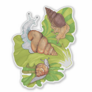 Pegatina Felices caracoles en Leafs