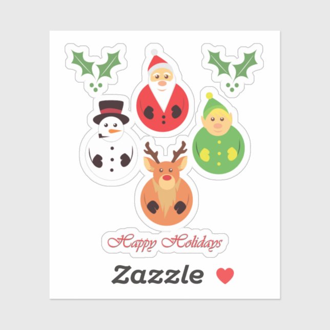 Pegatina ¡Felices Fiestas! (Hoja)