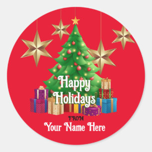 Pegatina Felices Fiestas Personalizado