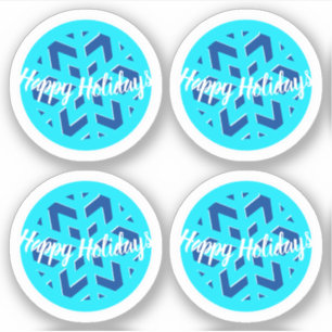 Pegatina Felices fiestas WINTER WONDERLAND Copo de niev