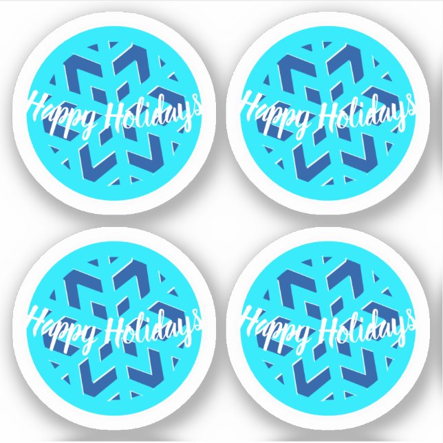 Pegatina Felices fiestas | WINTER WONDERLAND | Copo de niev (Anverso)