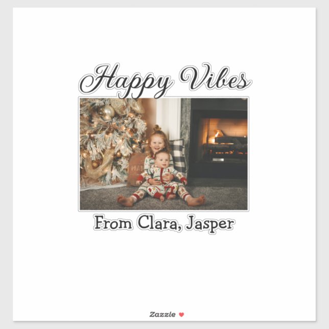 Pegatina Felices vibraciones niños Navidades familiares Inv (Hoja)